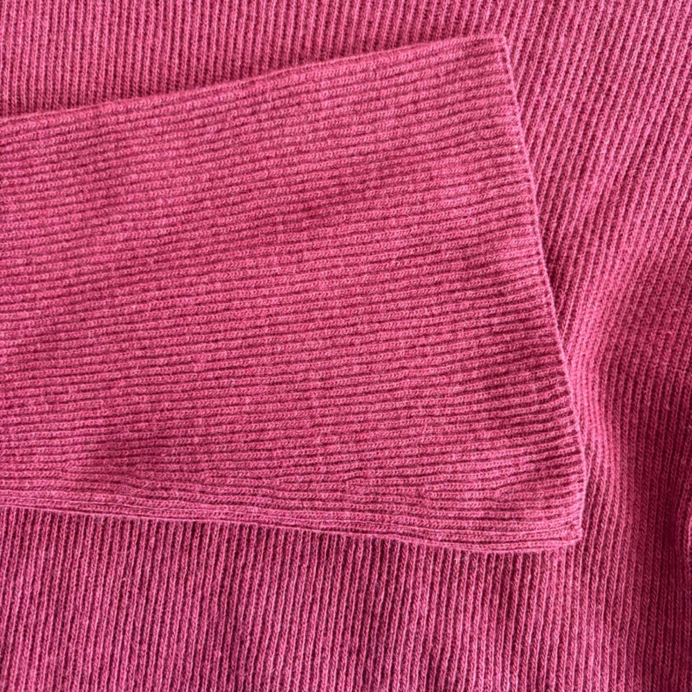 Nanushka Medium Berry Maroon Bell Sleeve Wool Cashmere Blend Knit Mini Dress Rib - Picture 7 of 8